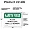 Signmission Please Do Not Leave Vehicles Running OSHA Safety First Sign, Vinyl Decal, 18in W x 12in L, 2PK OS-2PACK-SF-D-1218-L-10846 - alternate 5